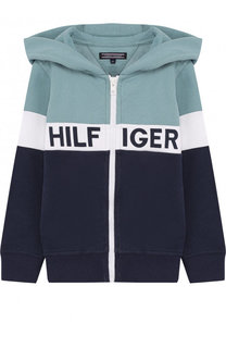 Хлопковый кардиган на молнии с капюшоном Tommy Hilfiger