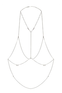 Серебристое колье с цепочками Caviar Jewellery