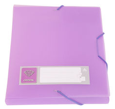 Папка-короб на резинке Бюрократ Crystal -CR515VIO пластик 0.5мм корешок 25мм A4 фиолетовый