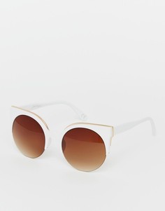 Круглые солнцезащитные очки с металлической отделкой Jeepers Peepers - Белый