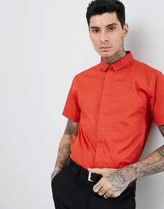 Эластичная рубашка с короткими рукавами Process Black - Красный