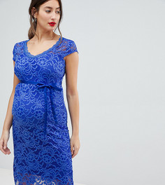 Кружевное платье-футляр Mamalicious - Синий Mama.Licious