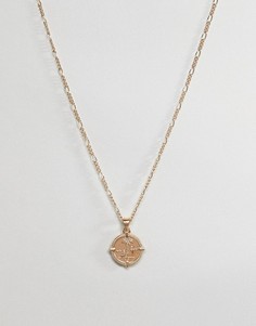 Золотистое ожерелье в винтажном стиле с римской монетой ASOS DESIGN - Золотой