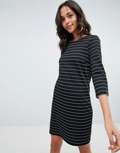 Трикотажное платье миди в полоску Vila - Мульти