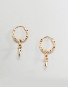 Chained & Able gold cross earrings - Золотой