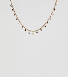 Позолоченное ожерелье с подвесками в виде сердец Rock N Rose - Золотой