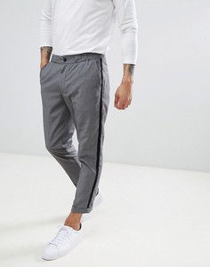 Серые брюки с полосками по бокам Pull&Bear - Серый Pull&;Bear