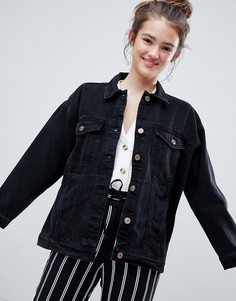 Джинсовая oversize-куртка Monki - Черный