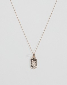 Chained & Able mini st christopher tag necklace in gold - Золотой