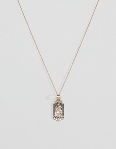 Chained & Able mini st christopher tag necklace in gold - Золотой