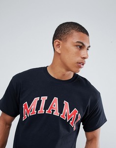 Черная футболка с надписью Miami New Look - Черный