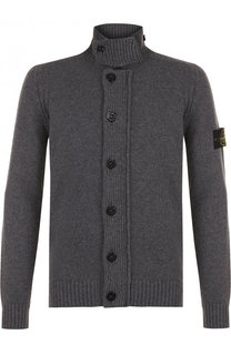 Шерстяной кардиган на пуговицах с воротником-стойкой Stone Island
