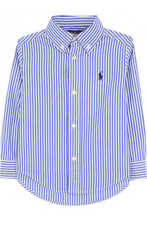Хлопковая рубашка с воротником button down Ralph Lauren