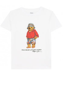 Хлопковая футболка с принтом Polo Ralph Lauren