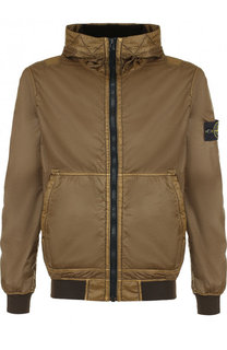 Бомбер на молнии с капюшоном Stone Island