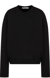 Хлопковый пуловер и декоративными разрезами T by Alexander Wang