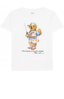 Хлопковая футболка с принтом Polo Ralph Lauren
