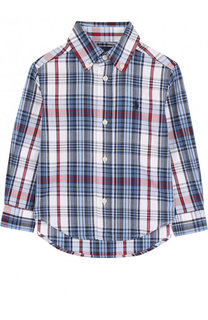 Хлопковая рубашка с воротником button down Ralph Lauren