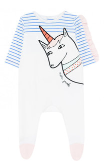 Хлопковая пижама с контрастной отделкой Marc Jacobs