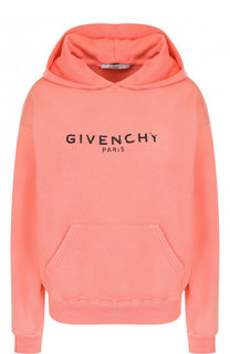 Хлопковый пуловер с капюшоном и логотипом бренда Givenchy