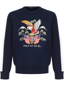 Хлопковый свитшот с вышивкой Polo Ralph Lauren