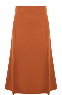 Однотонная юбка-миди из шерсти Chloé