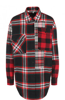 Удлиненная хлопковая блуза в клетку MCQ