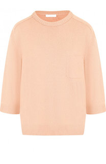 Кашемировый пуловер с укороченным рукавом и накладным карманом Chloé