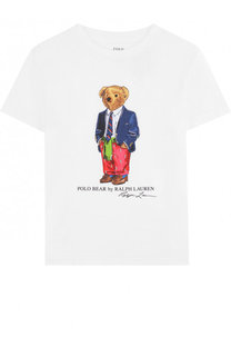 Хлопковая футболка с принтом Polo Ralph Lauren
