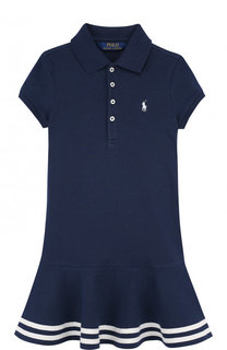 Хлопковое мини-платье с контрастной отделкой Polo Ralph Lauren
