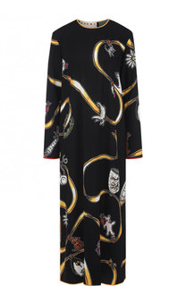 Платье-миди свободного кроя с принтом Marni