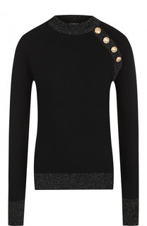 Пуловер из смеси шерсти и кашемира с декоративными пуговицами Balmain
