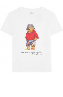 Хлопковая футболка с принтом Polo Ralph Lauren