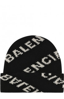 Шерстяная шапка с логотипом бренда Balenciaga