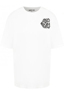 Хлопковая футболка с круглым вырезом и принтом MCQ