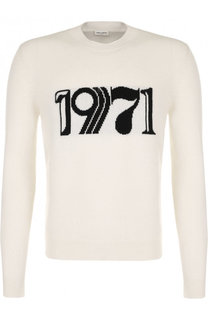 Хлопковый джемпер с принтом Saint Laurent