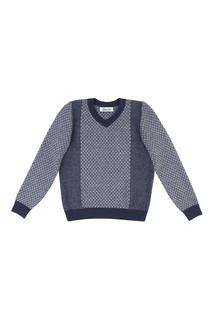 Синий пуловер с текстурированной отделкой Jacote