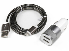 Зарядное устройство СИМА-ЛЕНД 2xUSB Black + кабель 8pin Lightning 3138776