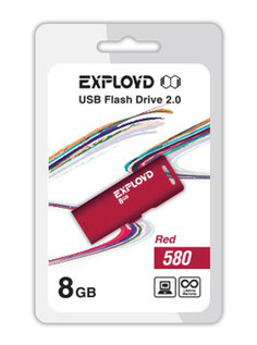 USB Flash Drive 8Gb - Exployd 580 EX-8GB-580-Red