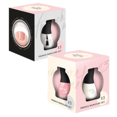 Набор лаков для ногтей PINK UP FRENCH MANICURE тон 02 creative blue 3 лака + трафареты