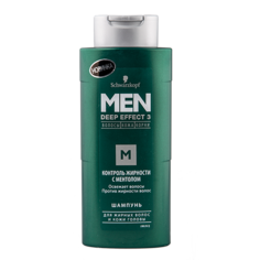 Шампунь для волос SCHWARZKOPF MEN DEEP EFFECT 3 с ментолом 250 мл а/п 1982446