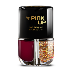 Набор лаков для ногтей PINK UP GLITTER GLAM тон 07 2x4 мл