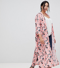 Uttam Boutique Plus Belted Floral Kimono - Розовый