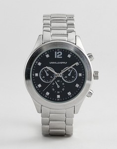 Серебристые наручные часы со стразами ASOS DESIGN - Серебряный