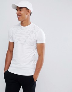 Emporio Armani slim fit large graphic logo t-shirt in white - Белый