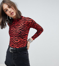 One Above Another printed mesh body in tiger print - Мульти