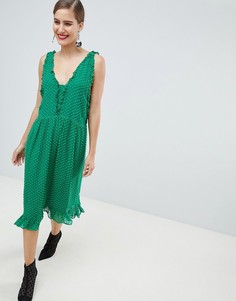 Платье в горошек Custommade - Зеленый