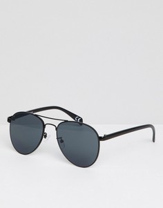 Черные солнцезащитные очки-авиаторы ASOS DESIGN - Черный