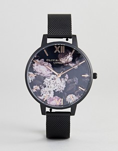 Черные часы с сетчатым ремешком Olivia Burton OB16AD35 - Черный