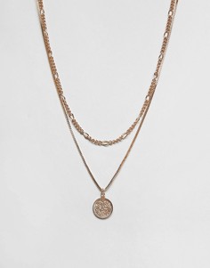 Золотистое ожерелье-цепочка с диском ALDO - Золотой